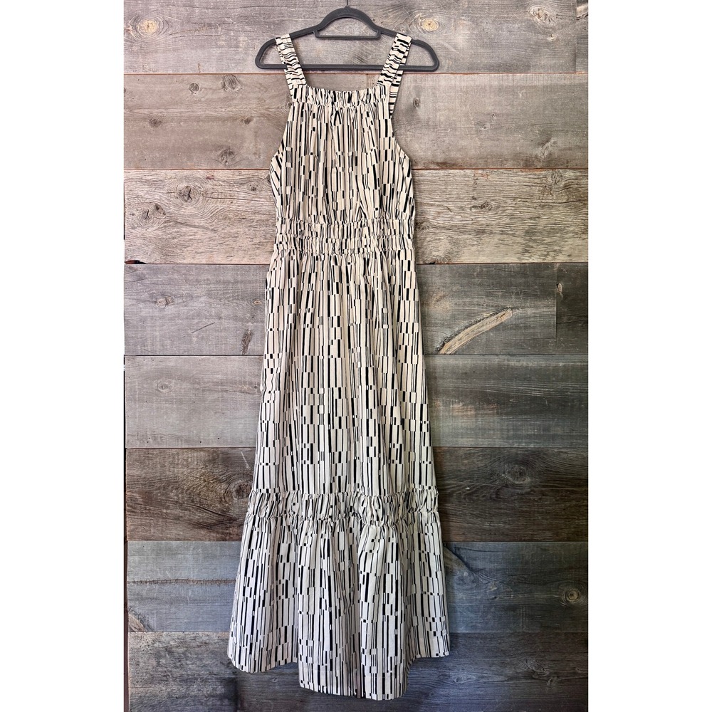 Anthropologie Somerset Maxi Dress Poplin Halter Edition L Cream Cotton Modern - Picture 4 of 15